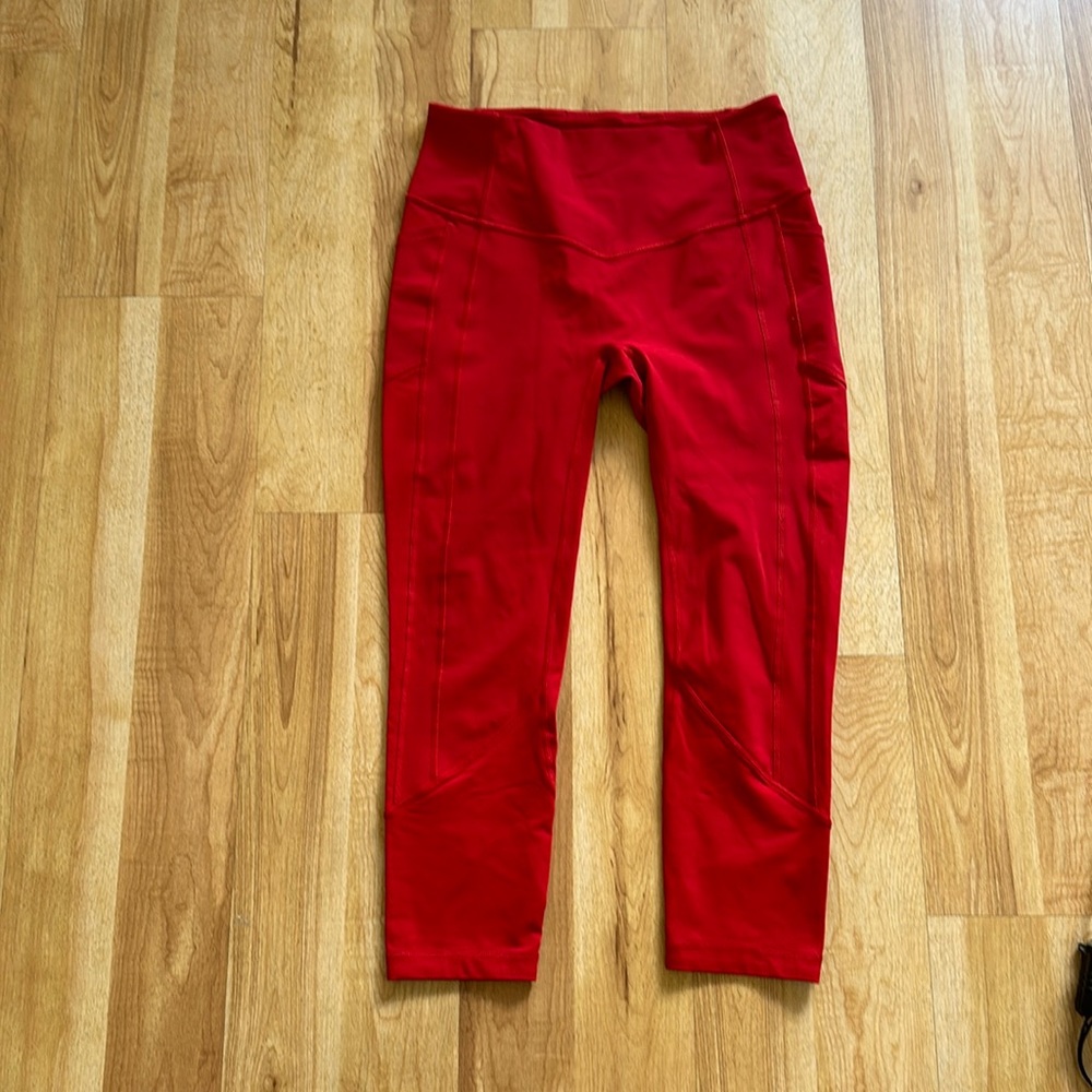 lululemon Red All The Right Places Crop Leggings Size 10